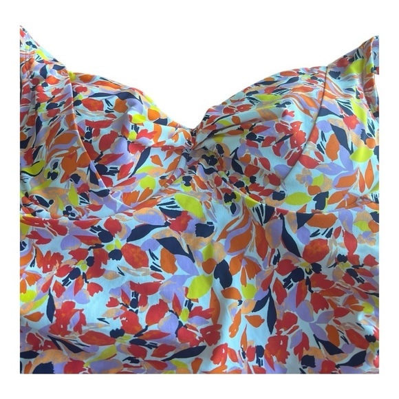 Anne Cole Orange Navy Retro TwistFront Underwire Tankini Swim size 34C/36B - Picture 11 of 15